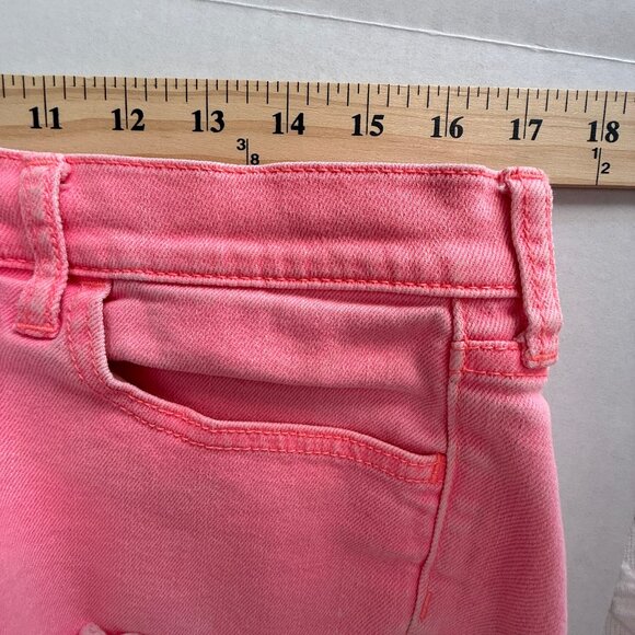 Hollister Wmn’s Neon Pink Micro Mini Denim Shorts Distressed Hem Jean | Sz 29x9 - Picture 8 of 17